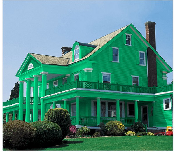sơn nhà màu xanh lá